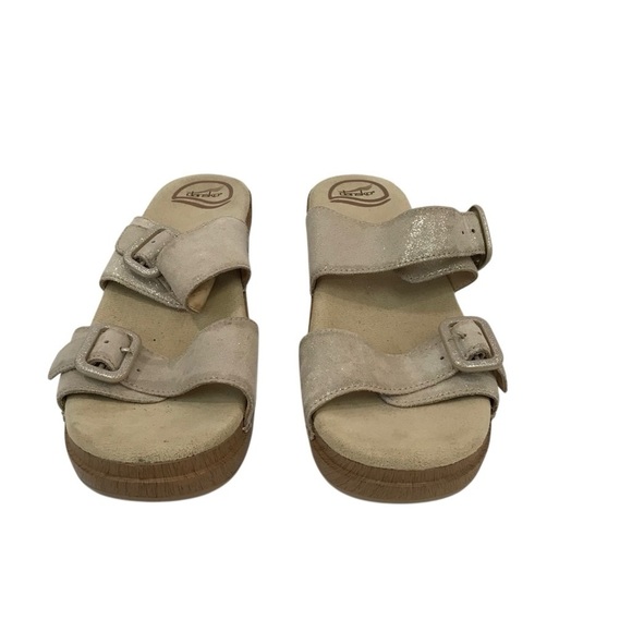 Dansko Sophie Metallica Slip On Leather sandal Champagne Gold Wize 40 - Picture 1 of 6